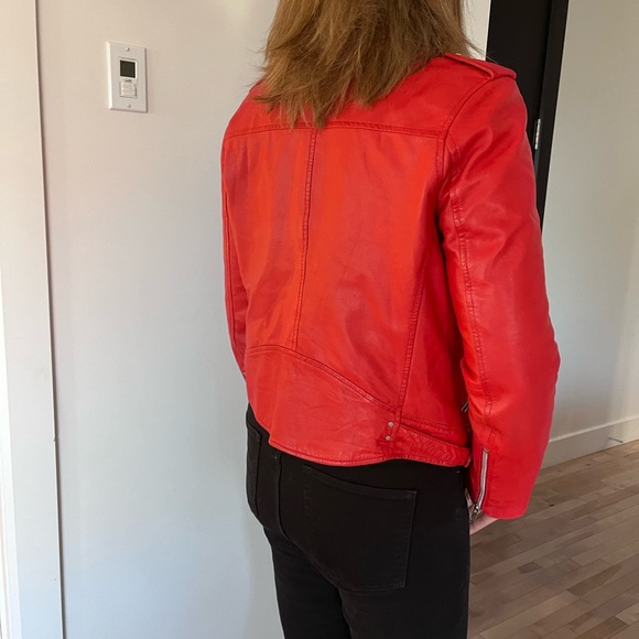 Kookai Red lamb leather perfecto - Picture 2 of 9